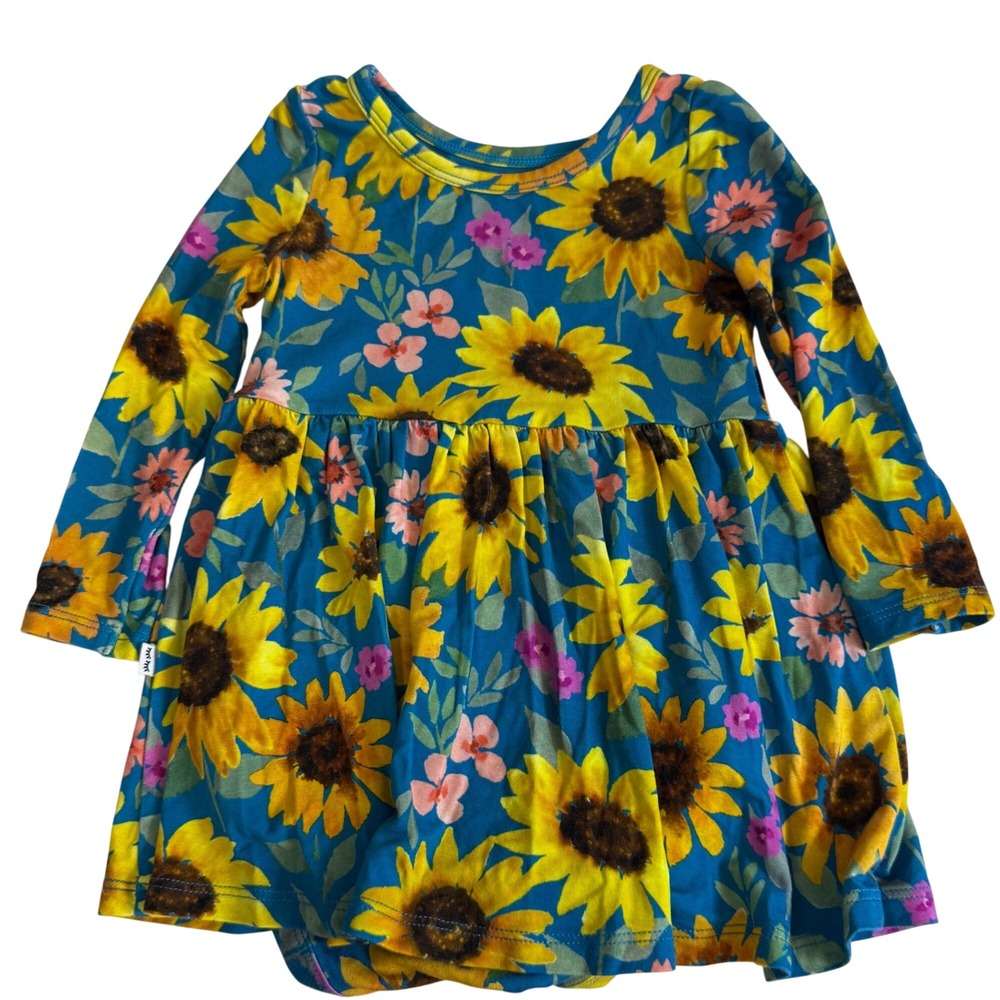 Little Sleepies Play Sunflower Fields Long Sleeve Twirl Dress girls 6-12 month
